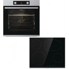 Gorenje Φούρνος 77lt άνω Πάγκου με Εστίες Κεραμικές BPS6737E14X + ECT643BX